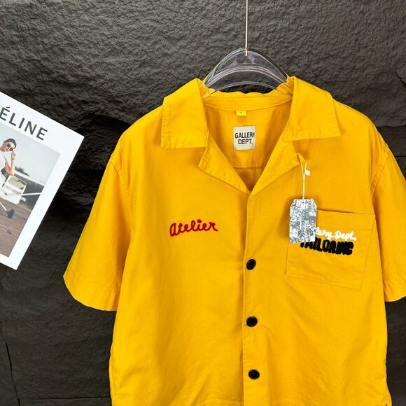 GALLERY DEPT. 2025 New Embroidered Logo Couple's Loose Denim Short-Sleeve Shirt - Picture 6 of 9